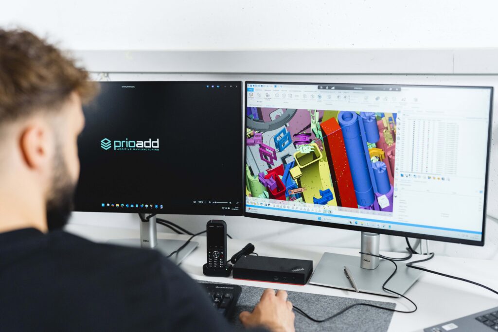 Packen eines SLS Baujobs auf einem Computerbildschirm